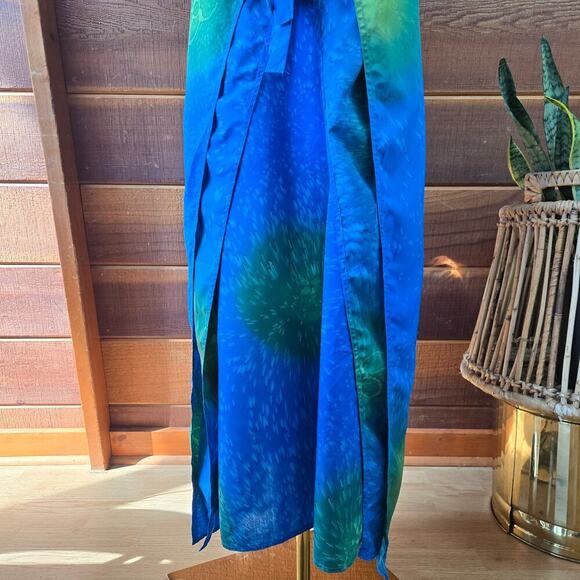 Indian Tropical Vintage Beach Wrap Maxi Dress Free Size Boho Hawaiian Vacation - Picture 4 of 11